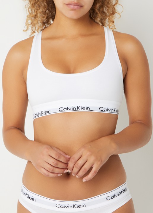 Calvin Klein Modern bralette met logoband - detail 7 classic white  / wit