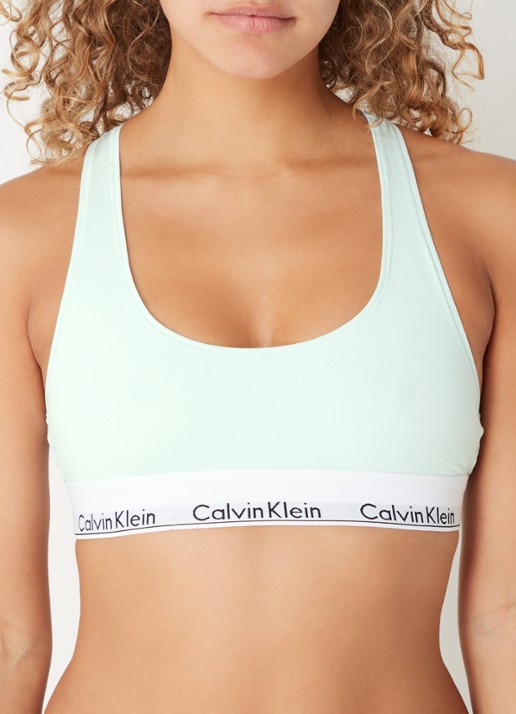 Calvin Klein Modern bralette met logoband - detail island reef  / blauw