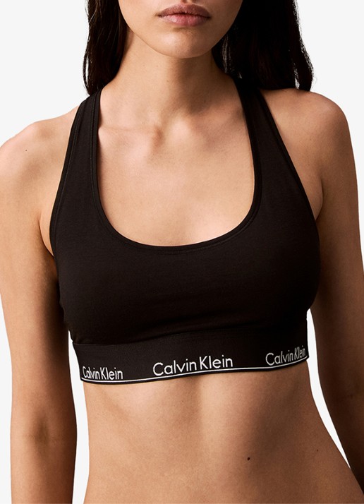 Calvin Klein Modern bralette met logoband - detail 3 black w. dtm / zwart