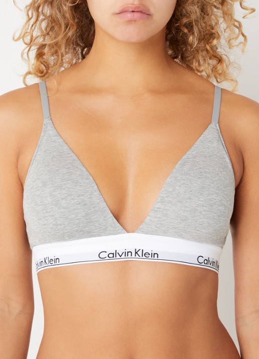 Calvin Klein Modern bralette met uitneembare vulling en logoband - detail 5 grey heather / grijs