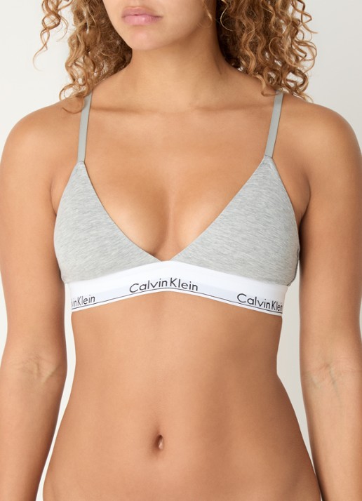 Calvin Klein Modern bralette met uitneembare vulling en logoband - detail 7 grey heather / grijs