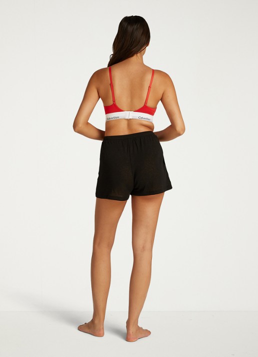 Calvin Klein Modern bralette met uitneembare vulling en logoband - achterkant molten / rood