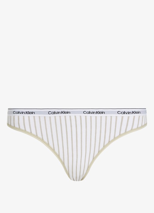 Calvin Klein Modern hipster met logoband - voorkant 3 steady stripe/pelican / wit
