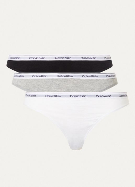 Calvin Klein Modern Logo slip met logoband in 3-pack - voorkant zwart