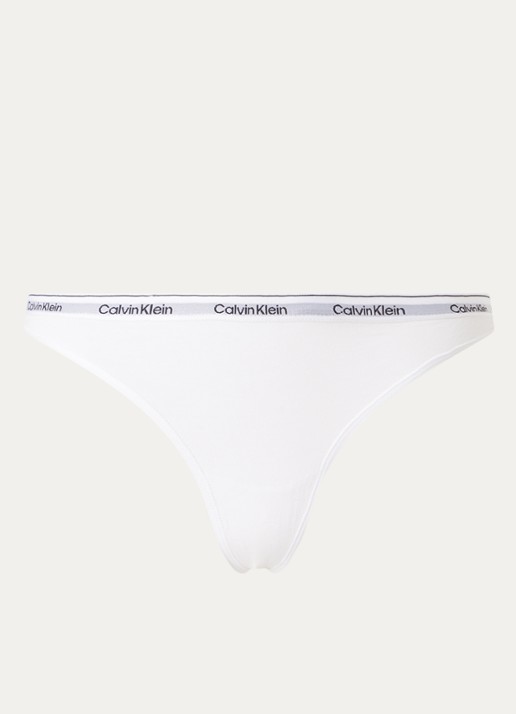 Calvin Klein Modern string met logoband - voorkant 8 white  / wit