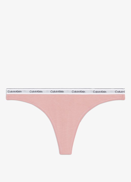 Calvin Klein Modern string met logoband - voorkant 9 subdued  / beige