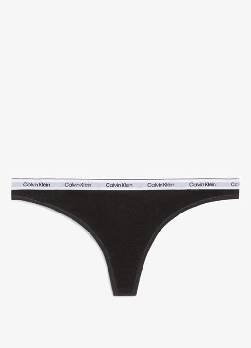 Calvin Klein Modern string met logoband - voorkant 3 black  / zwart