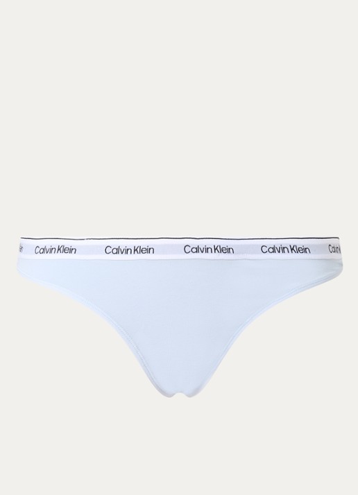 Calvin Klein Modern string met logoband - voorkant 2 plein air / blauw