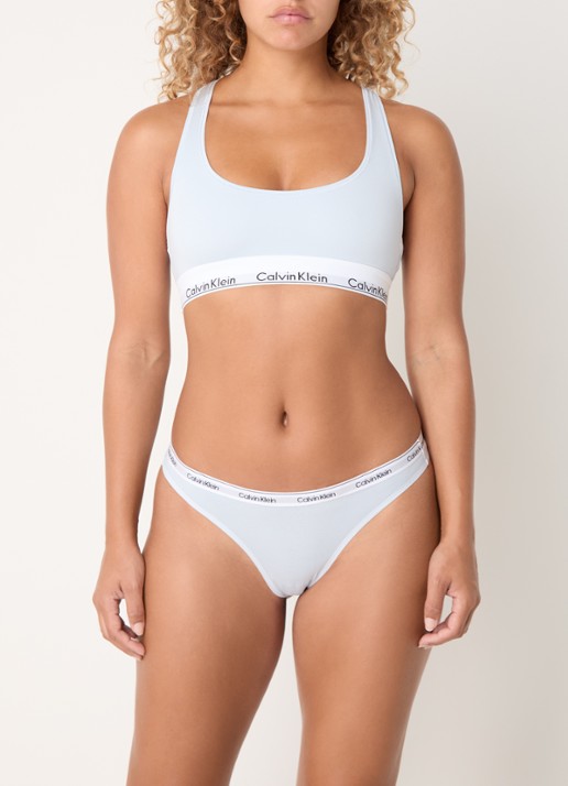 Calvin Klein Modern string met logoband - voorkant 3 plein air / blauw