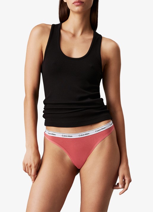 Calvin Klein Modern string met logoband - detail dusty cedar / oranje