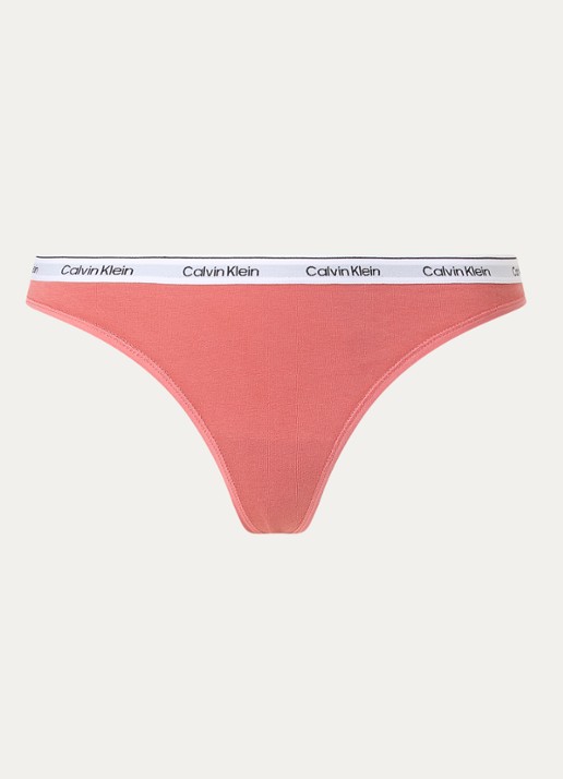 Calvin Klein Modern string met logoband - voorkant 7 dusty cedar / oranje