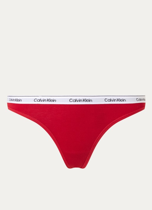 Calvin Klein Modern string met logoband - voorkant 9 juneberry  / rood