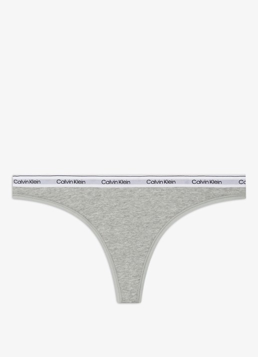 Calvin Klein Modern string met logoband - voorkant 3 grey heather / grijs