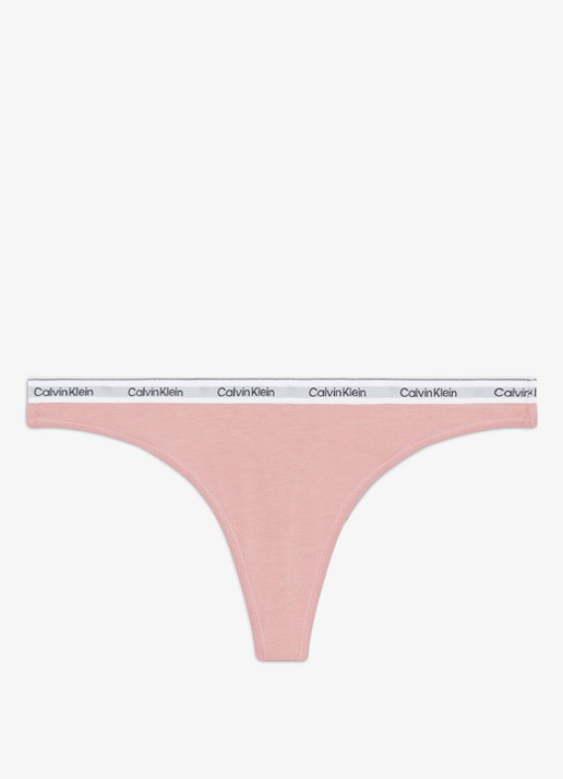 Calvin Klein Modern string met logoband - voorkant 11 subdued  / beige