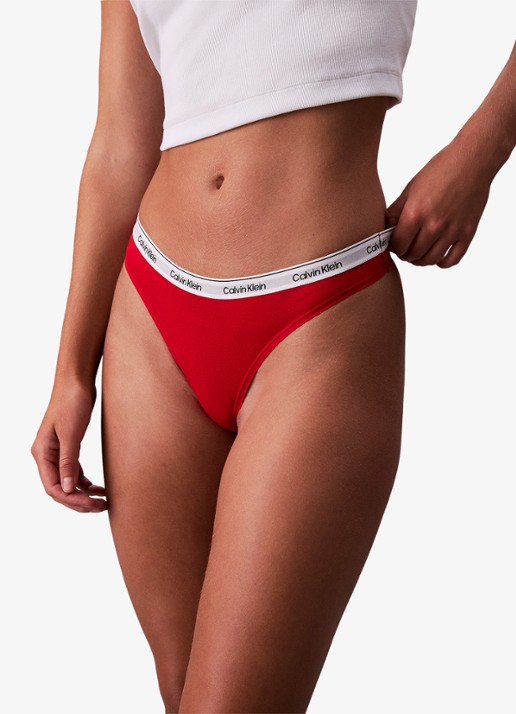 Calvin Klein Modern string met logoband - detail adrenaline rush-vmt / rood