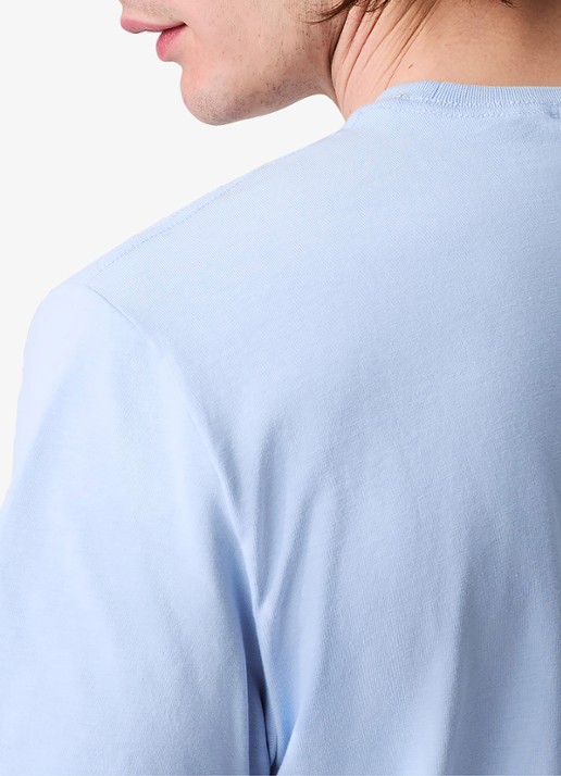 Calvin Klein Mono T-shirt met logo - detail 6 lichtblauw