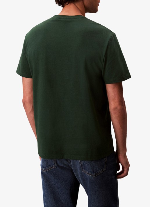 Calvin Klein Mono T-shirt met logo - achterkant legergroen