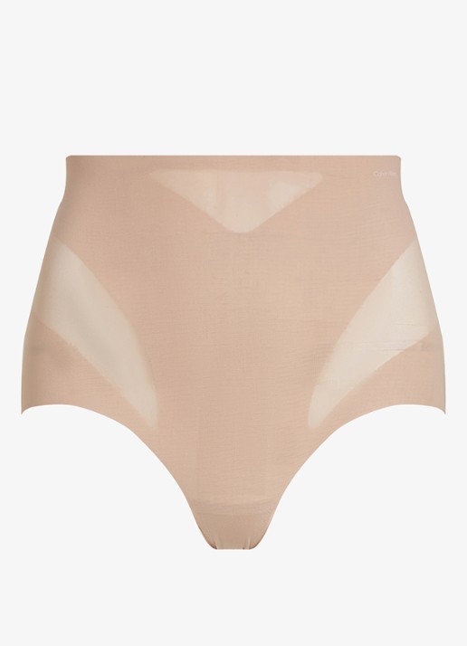 Calvin Klein Naadloze corrigerende string - voorkant 4 beige