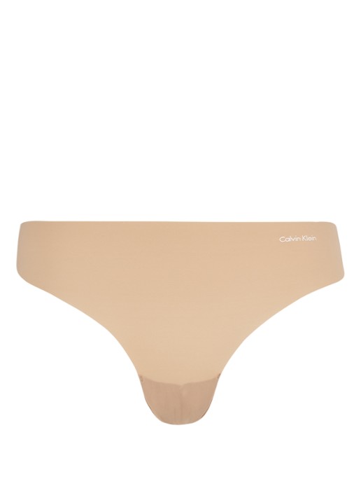 Calvin Klein Naadloze string - voorkant 8 donkerbeige