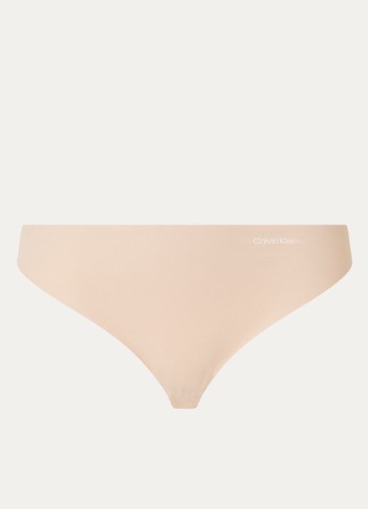 Calvin Klein Naadloze string - voorkant 10 donkerbeige