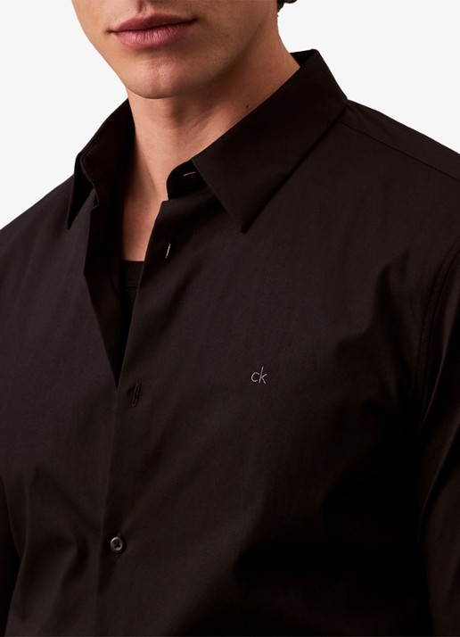 Calvin Klein Overhemd met logoborduring - detail 2 zwart