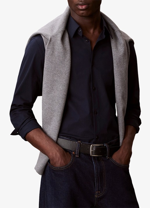 Calvin Klein Overhemd met logoborduring - detail 3 dark sapphire-cef