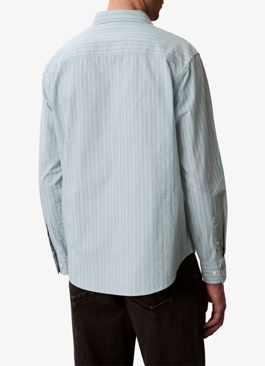 Calvin Klein Overhemd met streepprint - achterkant 3 groen