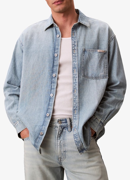 Calvin Klein Oversized overshirt van denim
