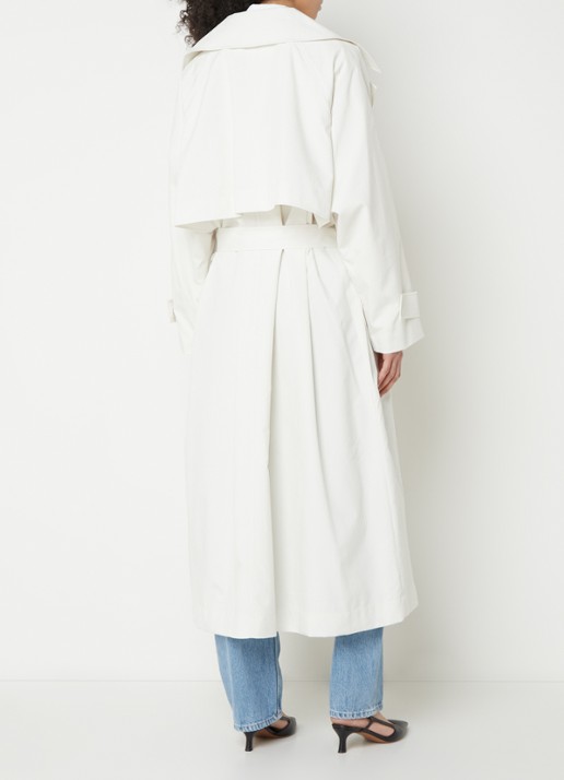Calvin Klein Oversized trenchcoat met steekzakken - achterkant gebroken wit
