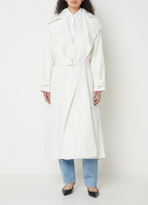 Calvin Klein Oversized trenchcoat met steekzakken - detail 4 gebroken wit