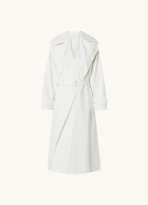 Calvin Klein Oversized trenchcoat met steekzakken - voorkant 2 gebroken wit