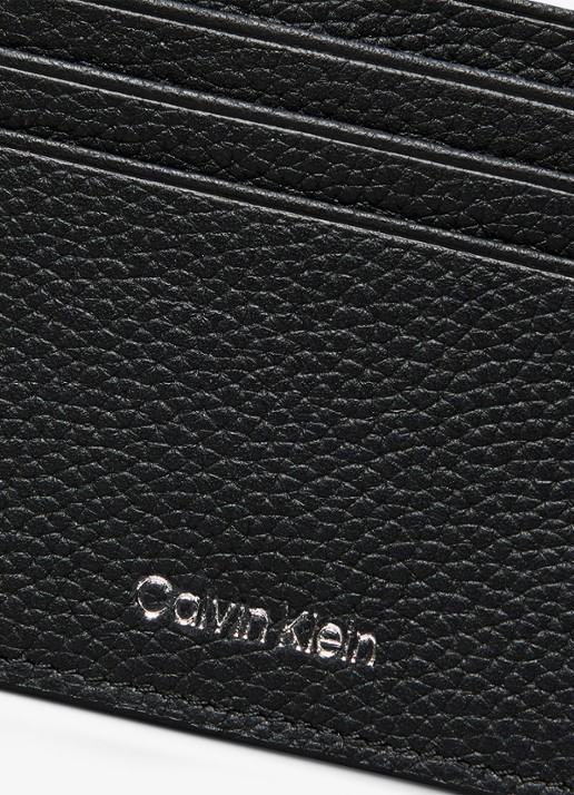 Calvin Klein Pasjeshouder van leer met logo - detail 3 zwart