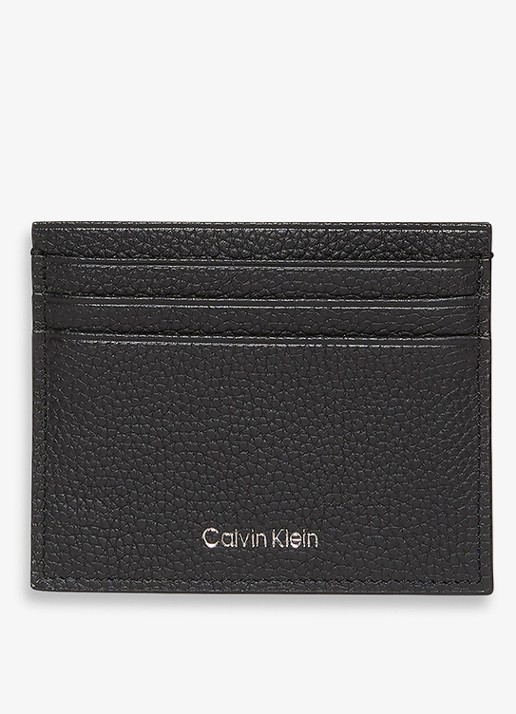 Calvin Klein Pasjeshouder van leer met logo - detail 4 zwart