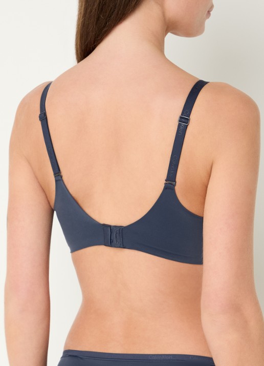 Calvin Klein Perfectly Fit beugelloze plunge T-shirt bh - achterkant grijsmele