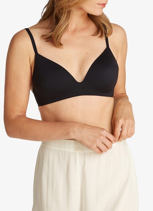 Calvin Klein Perfectly Fit beugelloze plunge T-shirt bh - voorkant 5 zwart