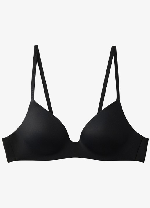 Calvin Klein Perfectly Fit beugelloze plunge T-shirt bh - voorkant diepzwart