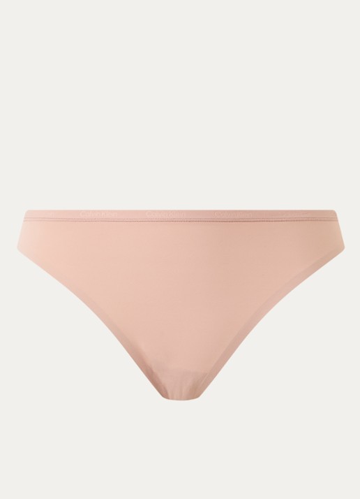 Calvin Klein Perfectly fit slip met logoband - voorkant cedar-7ns / beige