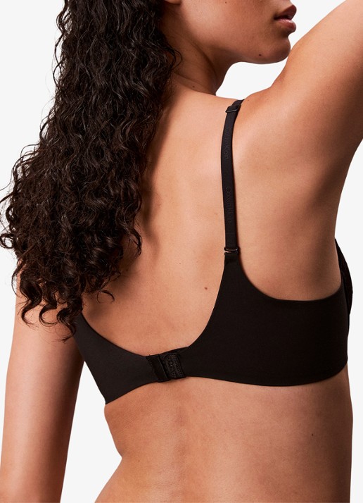 Calvin Klein Plunge push-up bh met kant - achterkant 3 zwart