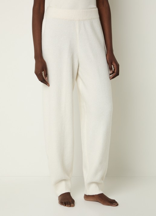 Calvin Klein Plush high waist tapered fit fijngebreide joggingbroek in wolblend