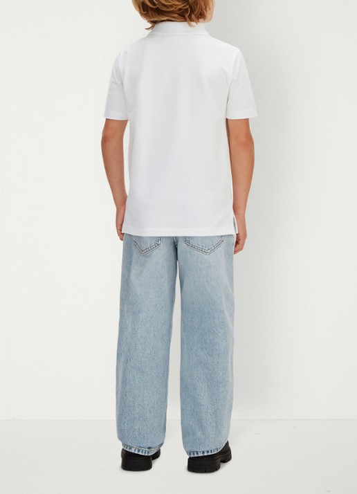 Calvin Klein Polo met logoborduring - achterkant 2 wit