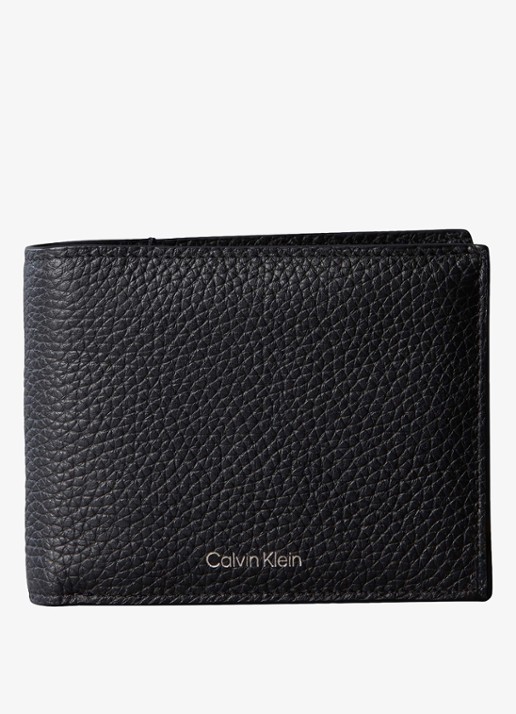 Calvin Klein Portemonnee van leer met structuur en logo