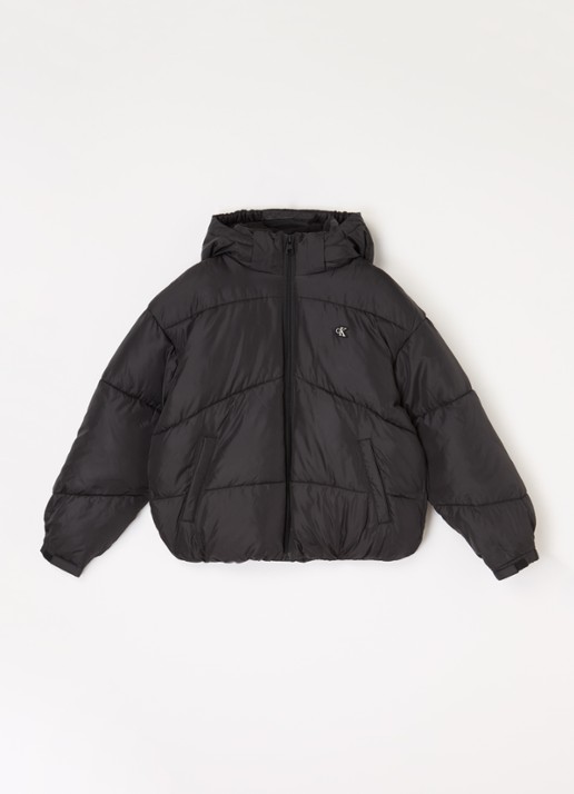 Calvin Klein Puffer jack met steekzakken - voorkant 3 zwart