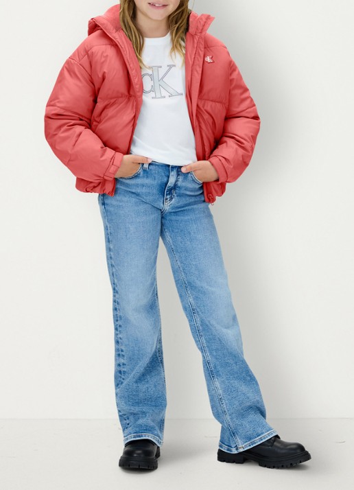 Calvin Klein Puffer jack met steekzakken - voorkant 5 roze
