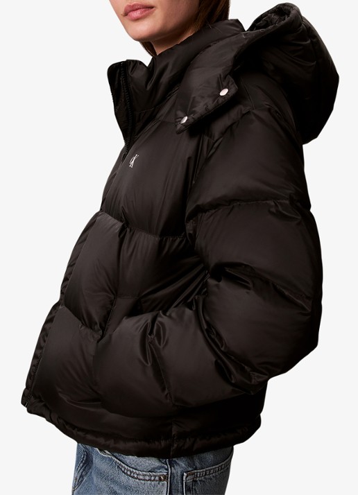 Calvin Klein Puffer jas met logo - detail 3 zwart