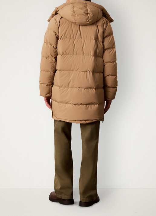 Calvin Klein Puffer jas met logo - achterkant 7 zand