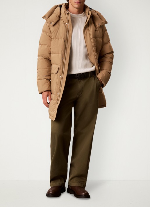 Calvin Klein Puffer jas met logo - voorkant 6 zand