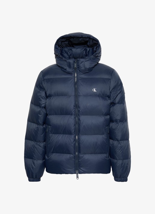 Calvin Klein Puffer jas met logo - voorkant 6 dark sapphire-cef