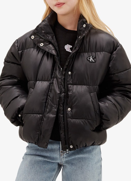 Calvin Klein Pufferjas met logo  - detail 3 zwart