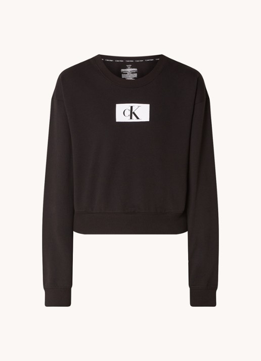 Calvin Klein Pyjama sweatshirt met logo - voorkant 3 zwart