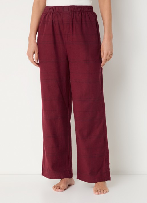 Calvin Klein Pyjamabroek met ruitdessin - detail 2 donkerrood